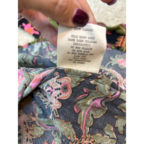 Spell Women's XXS Etienne Playdress Noir V-Neck Floral Paisley Bohemian - Picture 9 of 12